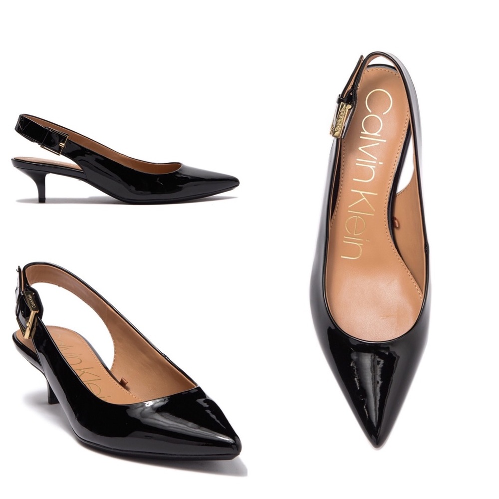 CK Luka Patent Slingback Kitten Heel Pump 6M NWOB